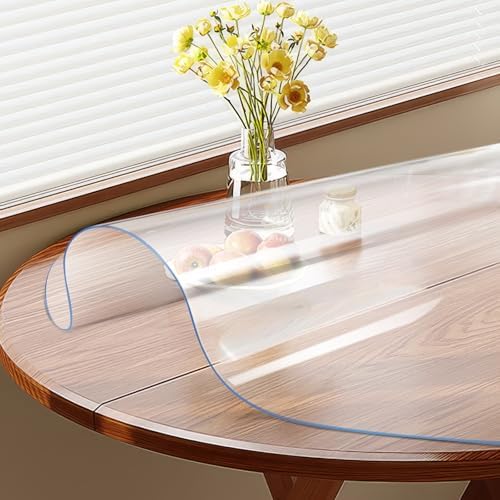 Vicwe Clear Round Table Protector 32 Inch,1.5mm Clear Round Table Cover Protector, Plastic Table Cover, PVC Rounds Table Pad for Dining Room Tables - Image 3