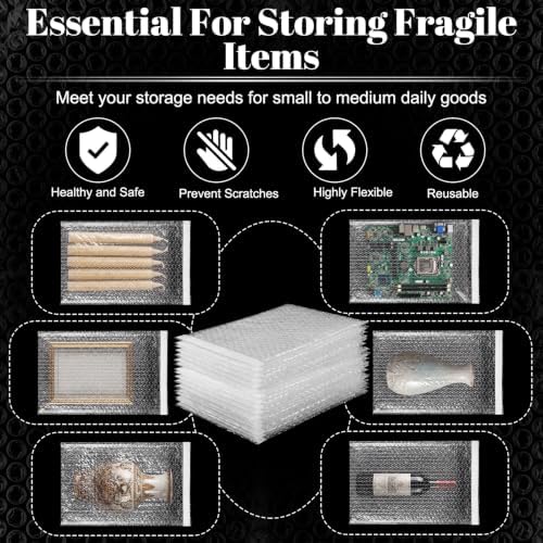 Frienda 150 Pcs Self Adhesive Bubble Bags Packing Pouches, 8" X 12" - Image 3