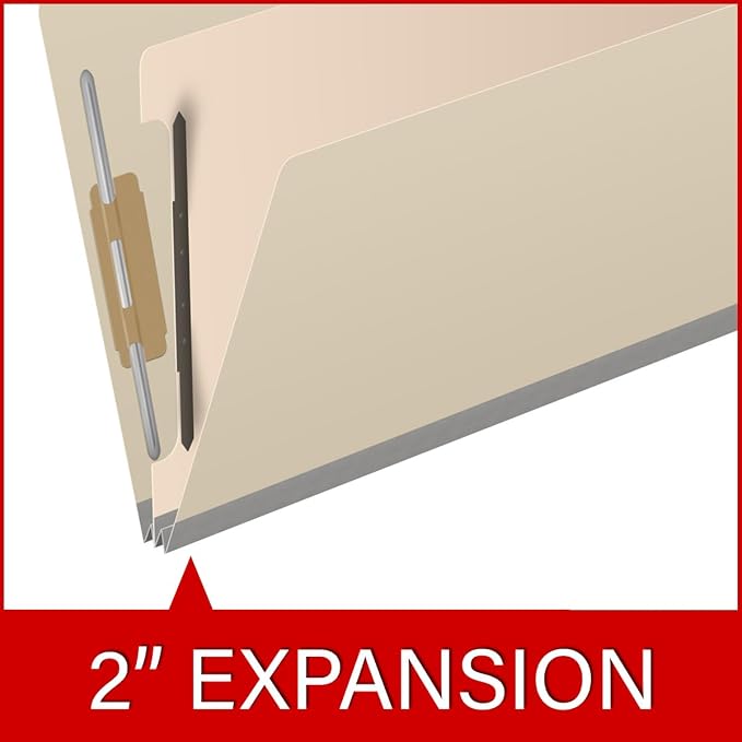 25 Pt. Pressboard Classification Folders, 2/5 Cut ROC Top Tab, Legal Size, 1 Divider, Manila (Box of 10) - Image 7