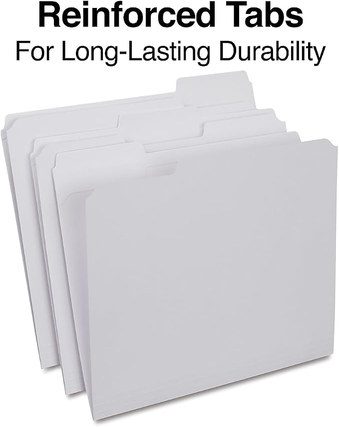 Staples File Folder, Letter Size, White, Reinforced 3‑Tab Design for Long‑Term Filing, 200/Carton - Image 6