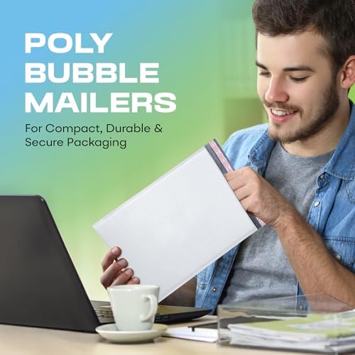 Arctic White Bubble Mailers 6x10 Poly Padded Envelopes #0, 500 Pack - Image 3
