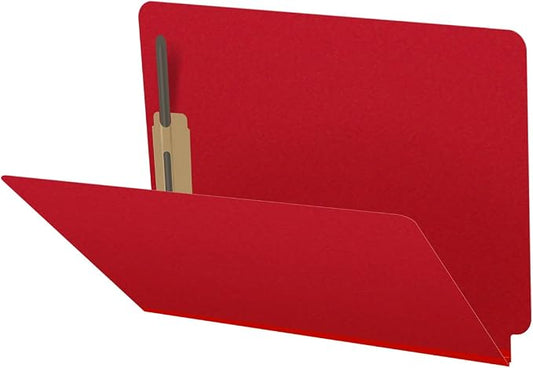 25 Pt. Pressboard Classification Folders, Full Cut End Tab, Letter Size, No Dividers, Deep Red (Box of 25) by Ecom+Folders