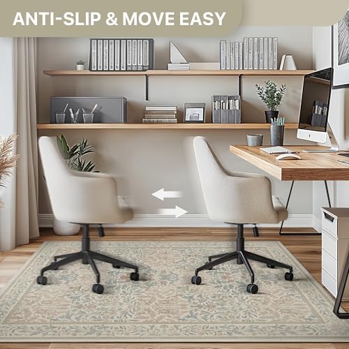 36"x48" Office Chair Mat for Hardwood Floor, Non-Slip Washable Beige Pink - Image 4