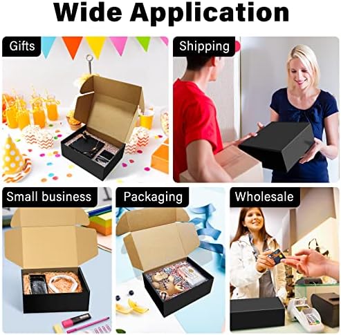 BoShahai 30 Pack 9x6x4 inch Black Shipping Boxes, Corrugated Cardboard - Image 6