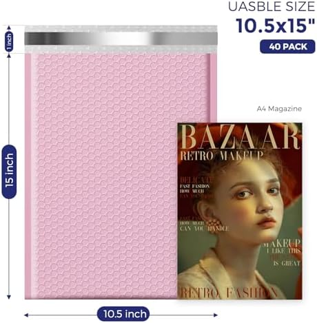 Fuxury Large Bubble Mailers 10.5x16 Inch 40 Pack Thick Padded Envelopes - Image 4