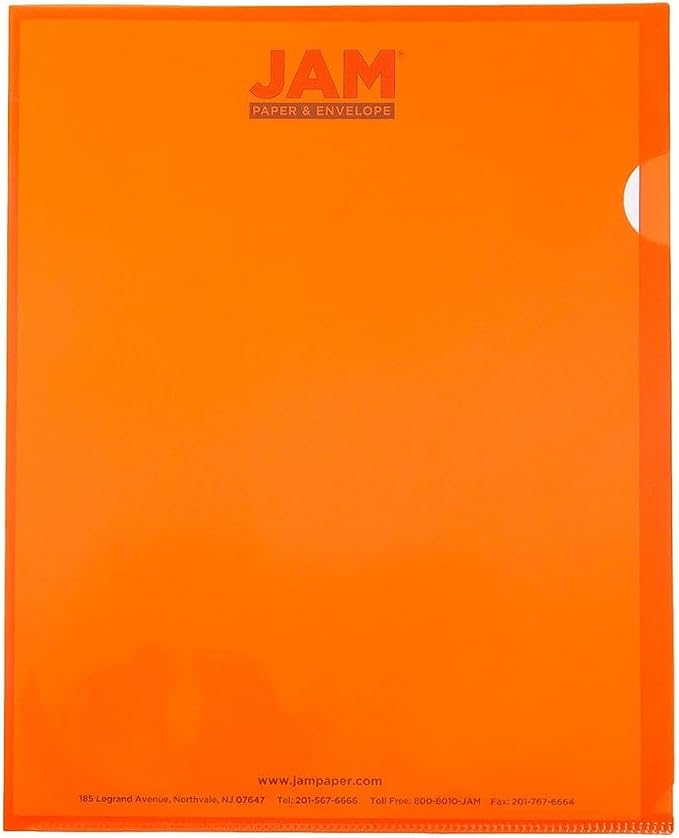 JAM PAPER Plastic Sleeves - Letter Size - 9 x 11 1/2 - Orange Project Pockets - 12 Page Protectors/Pack - Image 4