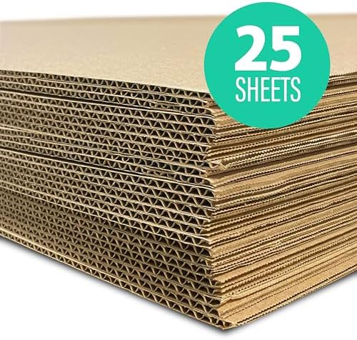 Flipside Products 32" x 40" Kraft Two Sided (C-Flute) Corrugated Project Sheets, Cardboard Sheets, Flat Packing Inserts, Crafts, Pads Packing, Brown, Pack of 25 - Image 2