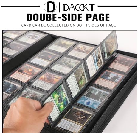 Premium Card Binder 16 Pocket - Fits 1600 Cards，4X4 Ringless Card Album with Sleeves for Trading Cards & Sports Cards（Model C，Brilliant Green） - Image 4