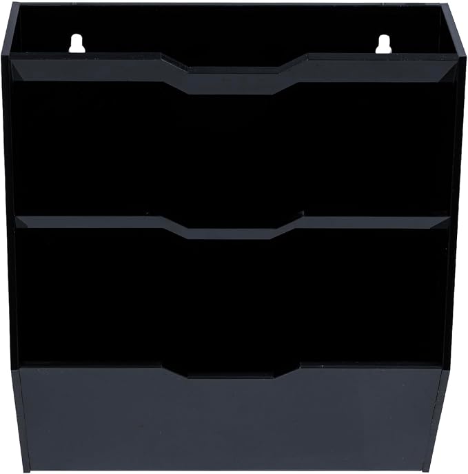 MyGift Wall Mounted 3 Tier Black Acrylic Letter Rack Mail Organizer, Office and Entryway Bills Postcards Brochure Holder Vertical Storage Rack - Image 6