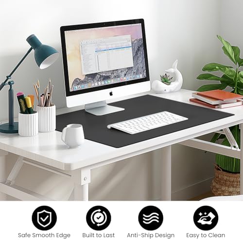 VASUHOME 24" x 18" Black Tempered Glass Desk Mat - Multi-Functional Desk Pad for Keyboard and Monitor Protection, Dry Erase Surface, Ideal Table Top Protector for Home & Office - Image 5