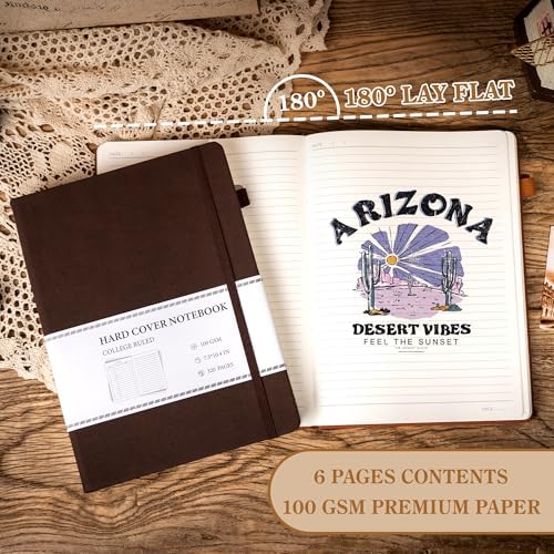 CAGIE B5 Journal Notebook for Men Women 320 Pages 100 Gsm Paper Vintage Journaling Notebooks A5 Hardcover Leather Journals for Writing Travel Work Note Taking Diary, 7.6x10 In, Dark Brown - Image 5