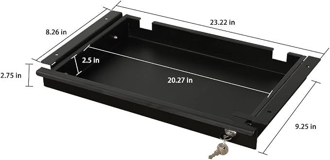 Pull-Out Desk Drawer - Office Storage Organizer Mounts Easily, Space-Saving Slide-Out Drawer for Under Desk (23.22 in Internal Width) - Image 2