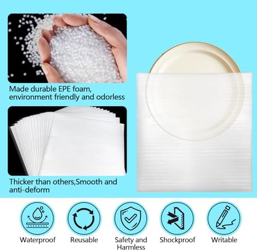 320 pcs Moving Packaging Supplies Set, 260 pcs Cushioning Foam Pouchs&Sheets, 4 Sizes (16"x12",12"x12" 12"x7.8",7.8"x7.8") With 60 Fragile Stickers,For Moving,Packaging,Storage - Image 4