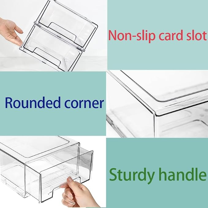 2 Pack - Clear Pulling Medicine Drawer First Aid Kit Box for Bathroom, Cabinet, Closet,Medicine Organizer, Medicine Storage Box Adhesive Bandages Family Emergency Kit (L drawer) - Image 5