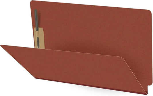 Ecom Folders End Tab Pressboard File Folders | Legal Size 25 Pt Stock with 2" Tyvek Expansion | Full Cut Tabs for Medical Charts, Legal Documents & Office Records | Brick Red, Box of 25 by Ecom+Folders
