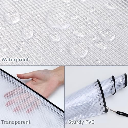 EOOUT 42pcs Mesh Zipper Pouch, Black Waterproof Zipper Bags for Organizing Storage, Letter Size/A4 Size Puzzle Bag, Zipper File Bags for Board Games and School Office Supplies - Image 3