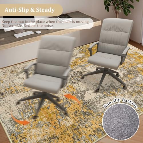 Office Chair Mat for Hardwood Floor, 72"x48" Easy Glide Computer Chair Mat Protector for Rolling Chair Under Desk Rug Nonslip Backing, Machine Wash - Image 5