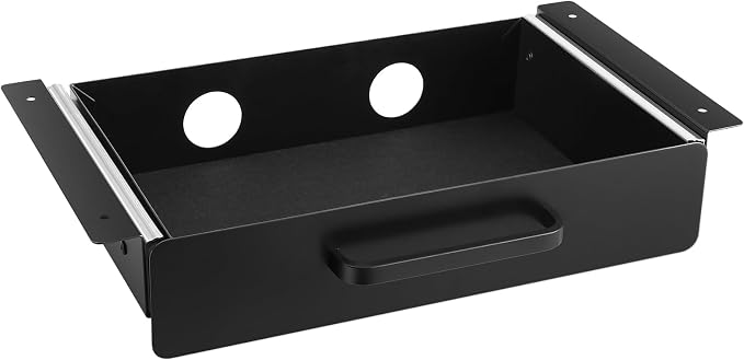 VEVOR Under Desk Drawer Slide Out, 13 inch Attachable Desk Drawer for Sit Stand Workstation, Hidden Under Counter Drawers for office Home, Black - Image 9