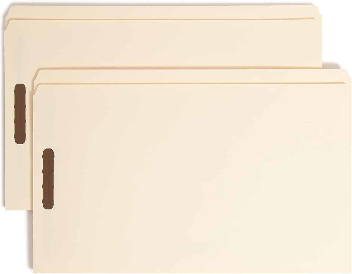 Smead Fastener File Folder, 2 Fasteners, Straight-Cut Tab, Legal Size, Manila, 50 per Box (19513) by SMEAD