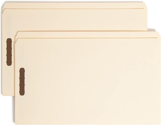 Smead Fastener File Folder, 2 Fasteners, Straight-Cut Tab, Legal Size, Manila, 50 per Box (19513) by SMEAD