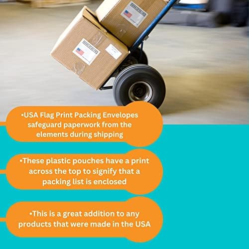 PSBM Bulk 1000 Pack 4 1/2" x 5 1/2" Back Loading Packing List Envelopes, Self-Adhesive USA Panel for E-Commerce Orders - Image 5
