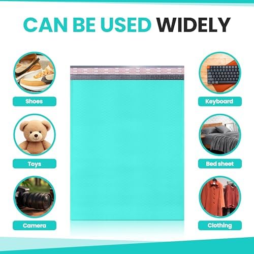 Teal Bubble Mailers 14.25x20, Self Seal Poly Padded Envelopes #7, 15 Pack - Image 4
