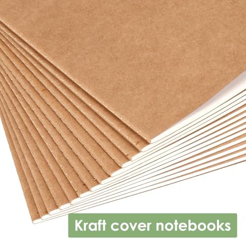 LABUK 48 Pack Lined Kraft Notebooks, A5 Journals Bulk, 8.3x5.5 Notebook Bulk for Traveler Journal, Students Gift School Office Supplies (30 Sheets/60 Pages) - Image 3