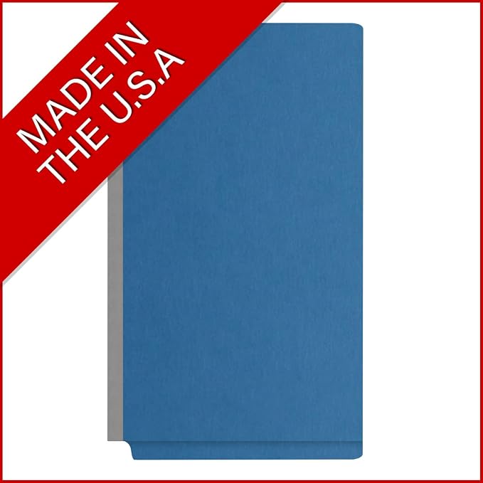 Ecom Folders End Tab Pressboard Classification Folders | Legal Size 25 Pt Type III Stock with 3 Dividers & 3" Tyvek Expansion | 2 Fasteners Pos 1 & 3 for Medical & Office Docs | Royal Blue, Box of 10 - Image 5