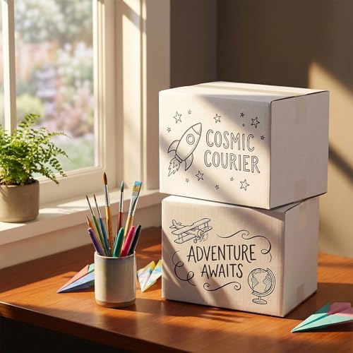 HORLIMER 8x6x6 Shipping Boxes Set of 40, White Corrugated Cardboard Mailer Box for Packing Small Business - Image 5
