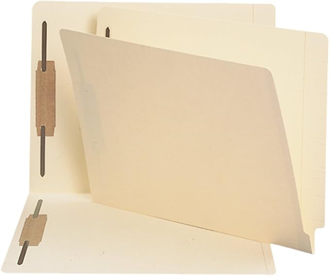 Smead End Tab Fastener File Folder, Shelf-Master Reinforced Straight-Cut Tab, 2 Fasteners, Letter Size, Manila, 50 per Box (24600) by SMEAD