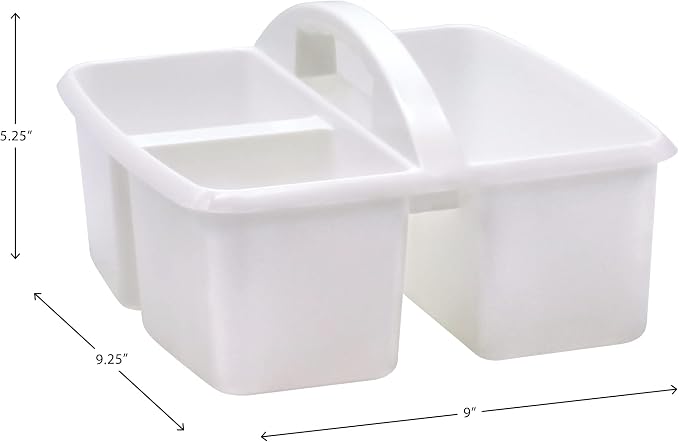 Teacher Created Resources White Portable Plastic Storage Caddy 6-Pack for Classrooms, Kids Room, and Office Organization, 3 Compartments - Image 5