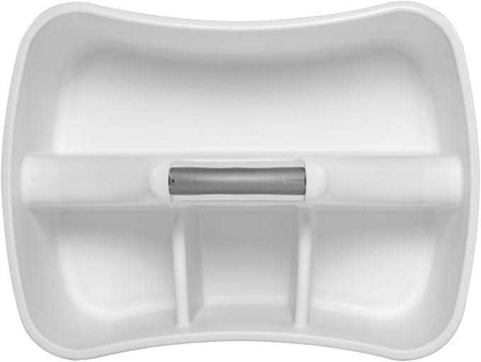 Sterilite Divided Ultra Caddy, Plastic, Portable Storage to Hold Bathroom and Cleaning Supplies, 5 Large Compartments and Handle, White, 12-Pack - Image 9