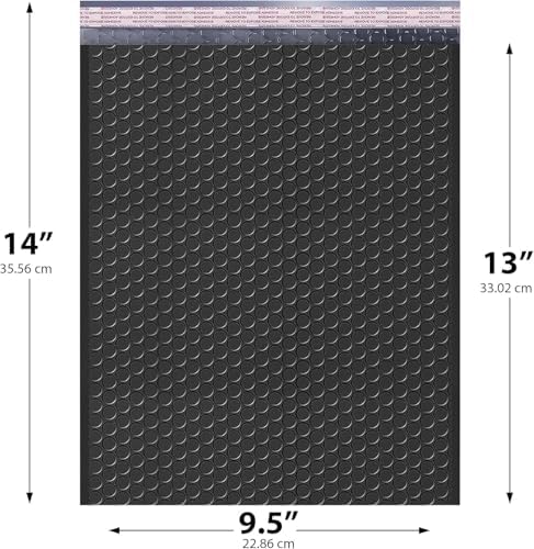 Black Bubble Mailers 10x13, Self Seal Poly Padded Envelopes, 100 Pack Bulk - Image 2