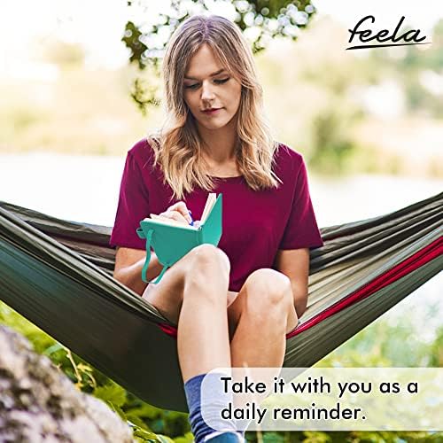 feela 15 Pack Pocket Small Notebooks Bulk, Mini Cute Memo Notepads Hardcover College Ruled Lined Journals with Pen Holder for Women Girls Office School, with 15 Black Pens, 3.5”x 5.5”, A6, Aqua - Image 6