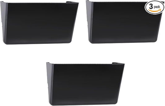 3 Pack Black Plastic Single Pocket Hanging File Organizer, Wall Mount Paper Mails Magazines Holder, Mounted Folder Bins for Office School and Home, 12.99x4.13x7.48 inches by EASEPRES