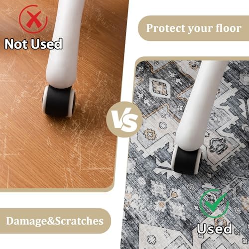 chakme Office Chair Mat for Hardwood Floor, 60"x45" Easy Glide Computer Desk Mat Protector for Rolling Chair Under Desk Rug Nonslip Backing, Machine Wash, (Boho) - Image 4