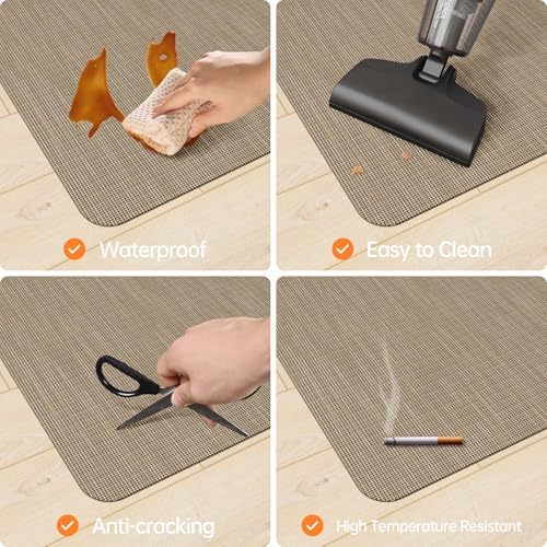 Office Chair Mat, 45" x 53" Computer Chair Mat for Hardwood Floor, Non-Curve Anti Slip Hard Floor Protector for Rolling Chair, PVC Mat Desk Rug for Home Office - Image 5