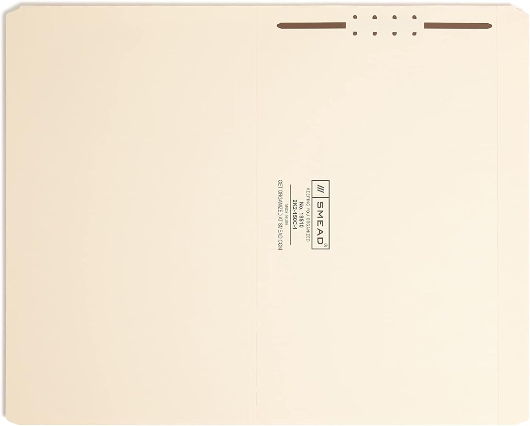Smead Fastener File Folder, 1 Fastener, Reinforced Straight-Cut Tab, Legal Size, Manila, 50 per Box (19510) - Image 3
