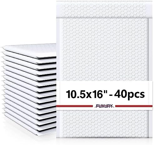 Fuxury White Bubble Mailers 10.5x16" 40 Pack,Padded Envelopes Self Seal by Fuxury
