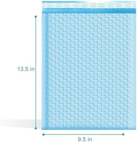 Light Blue Bubble Mailers 9.5x14.5, Poly Padded Envelopes #4, 100 Pack - Image 2