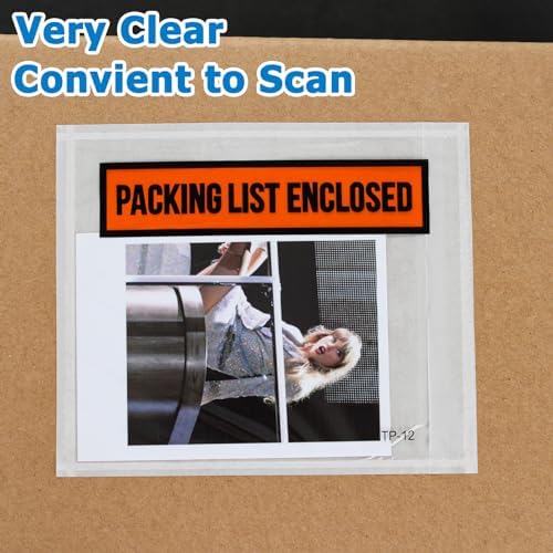 1000pcs 7.5"x5.5" Packing List Envelopes Self-seal Packing Slip Envelope Pouches Shipping Label Sleeves Top Loading Packing List Enclosed Bags. - Image 3
