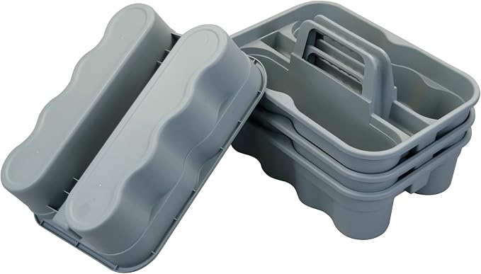 Teyyvn 4 Pack Carry Caddy, Plastic Cleaning Caddy with Handle, Gray - Image 7