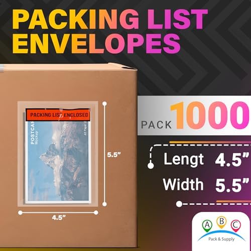 ABC PACK & SUPPLY Packing List Envelopes, Clear with Red Panel Packing List Enclosed, 4.5 x 5.5 Inch, Self Seal Document Pouches 2 Mil Polyethylene, Pack of 1000 - Image 2