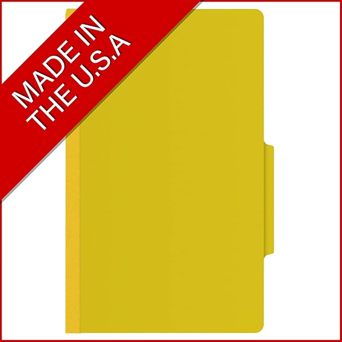 25 Pt. Pressboard Classification Folders, 2/5 Cut ROC Top Tab, Legal Size, No Dividers, Yellow (Box of 25) - Image 5
