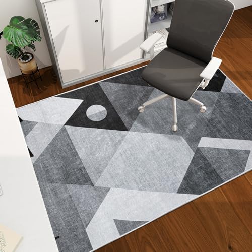 Office Chair Mat for Hardwood Floor, 60"x45" Easy Glide Computer Desk Mat Protector for Rolling Chair Under Desk Rug Nonslip Backing, Machine Wash, (Modern) by CHAKME