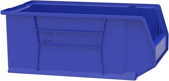 Akro-Mils 30281 Super-Size AkroBins Plastic Storage Bins, Space-Saving Stackable Bins for Garage, Classroom, Warehouse Organization, 20" L x 12" W x 8" H, Blue, 3-Pack - Image 2