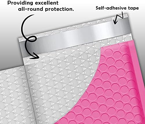 Yens Bulk Hot Pink Poly Bubble Mailers 10.5x16 200 Pack Usable 10.5x15 - Image 3