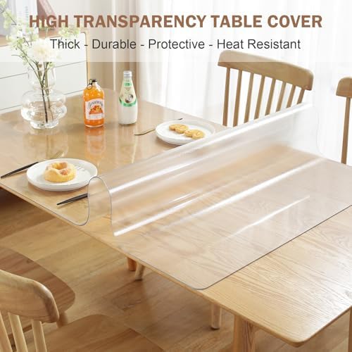 LovePads Frosted Table Cover Protector 42 x 90 in, 1.5mm Thick Plastic Mat - Image 2