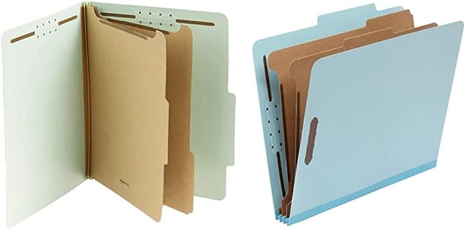Amazon Basics 10-Pack Green Letter Size File Folders with Blue Letter Size File Folders by Unknown