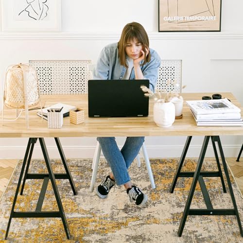 Office Chair Mat for Hardwood Floor, 48"x36" Easy Glide Computer Chair Mat Protector for Rolling Chair Under Desk Rug Nonslip Backing, Machine Wash - Image 2